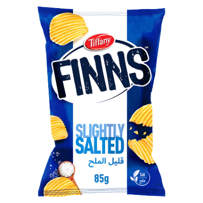 TIFFANY FINNS CRINKLED POTATO CHIPS SALT, 85G