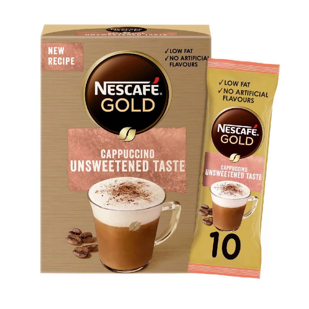 NESCAFE UNSWEETENED TASTE CAPPUCCINO INSTANT COFFEE MIX, 10X14.2G