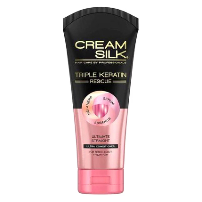 Cream Silk Triple Keratin Rescue Ultimate Straight Ula Conditioner for Frizzy Hair 340 ML