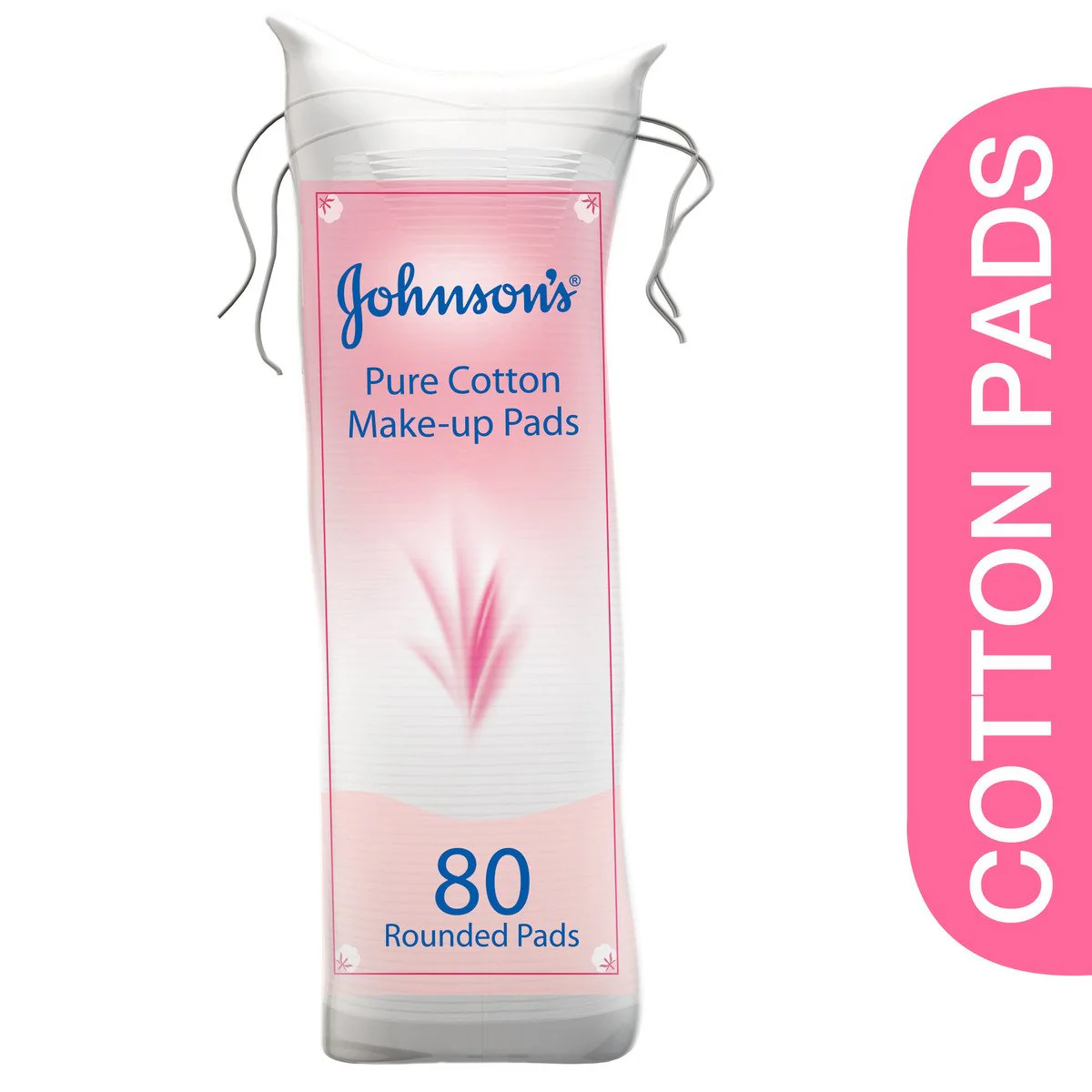 Johnson's Pure Round Cotton Pads, Pack of 80 Pads