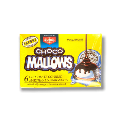 Fibisco Choco Mallows Chocolate-coated Marshmallow With Biscuit, 100g