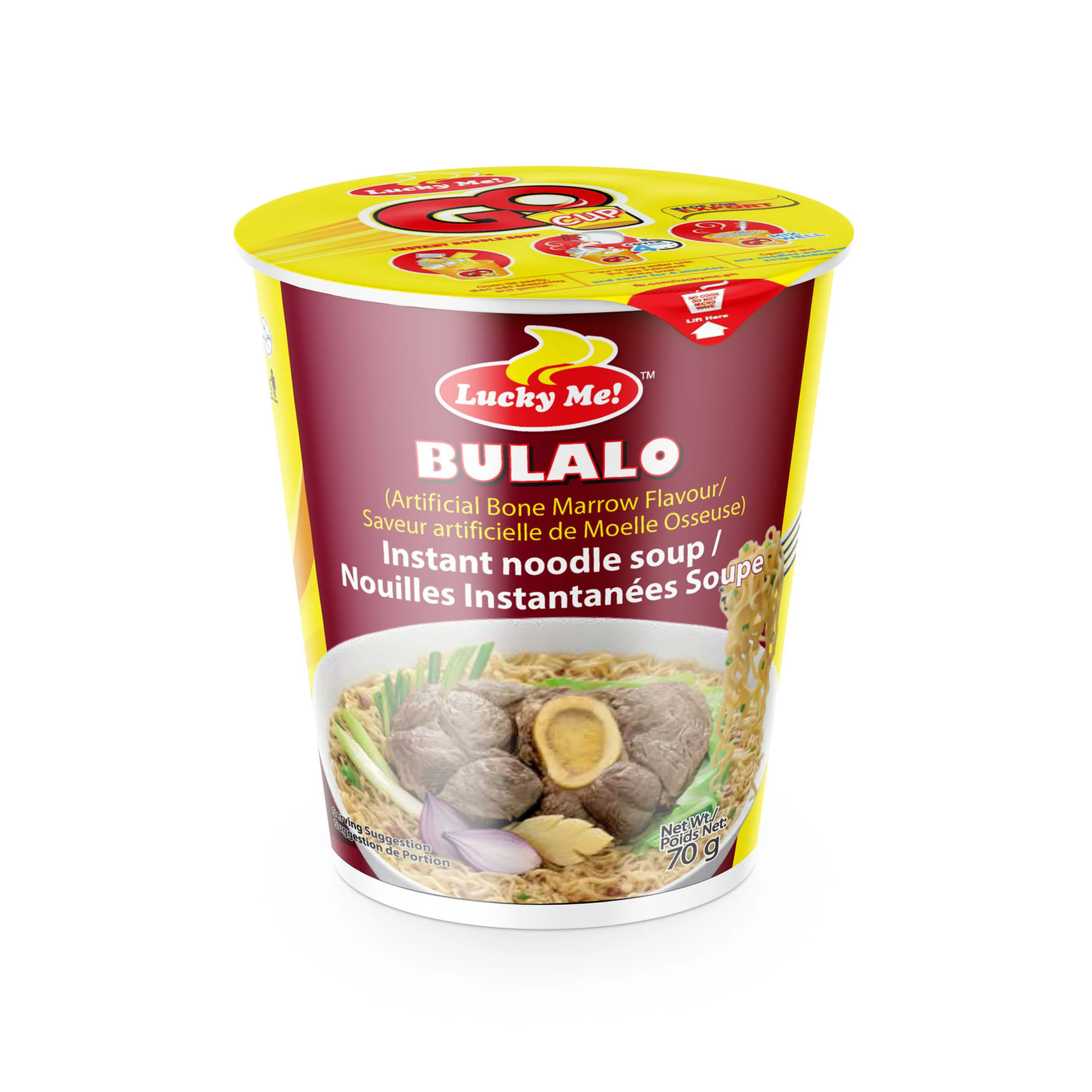 Lucky Me Regular Cup Bulalo Instant Noodles Soup, 70g