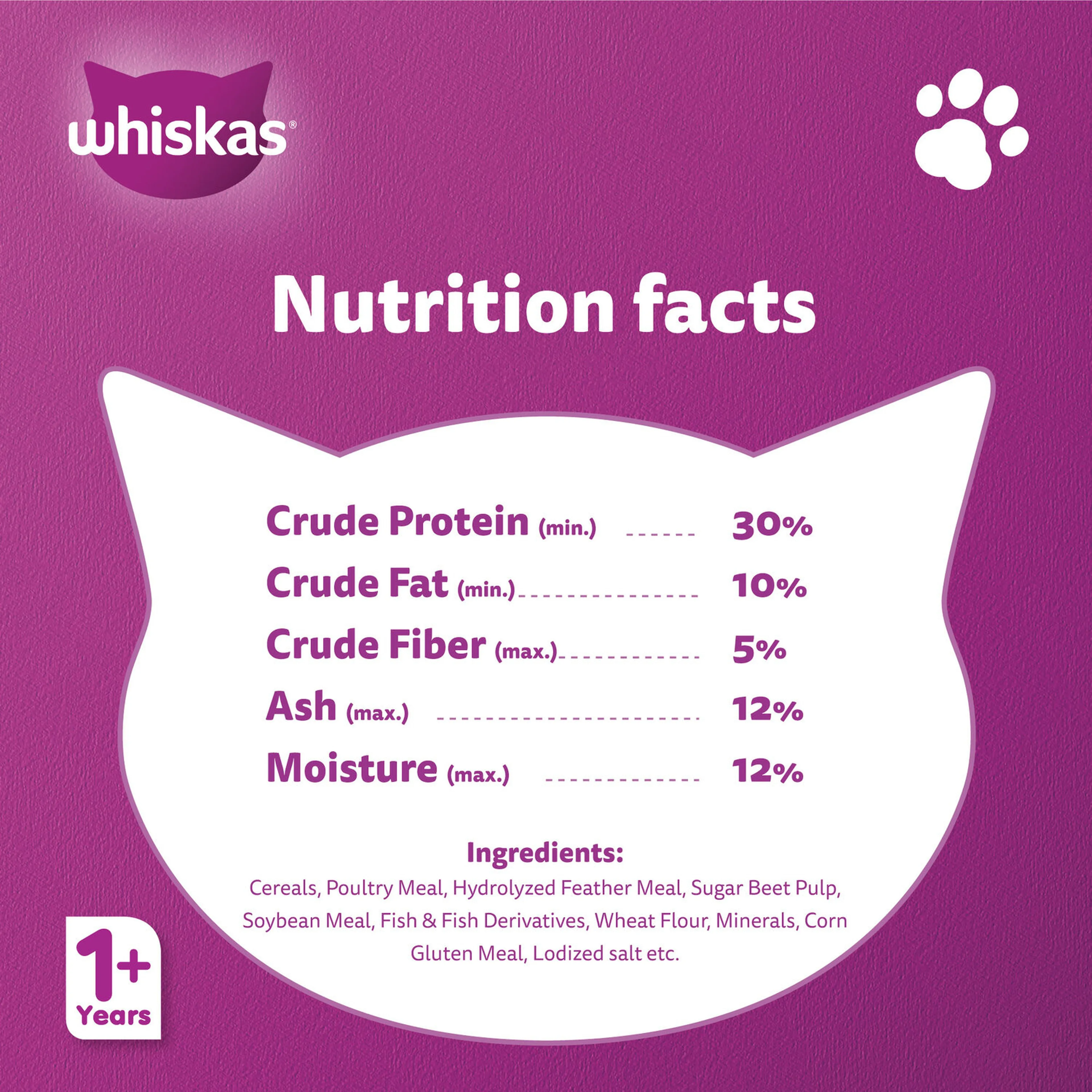 Whiskas Grilled Salmon Cat Dry Food Adult 1+ Years, 1.2kg