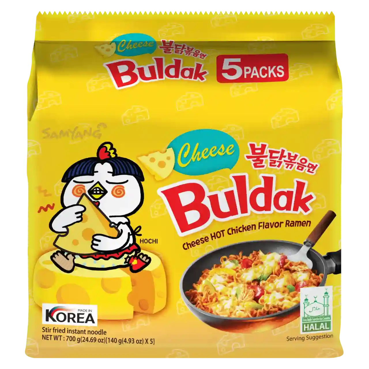 buldak Samyang Hot Chicken Ramen Noodles Cheese 140GM*5