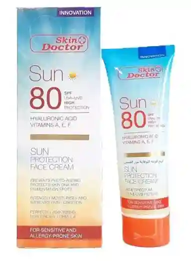 Skin Doctor Sun Spf 80 Hyaluronic ACID Vitamins a,e,f Sun Protection Face Cream