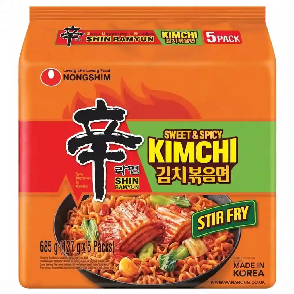 Nongshim Sweet&spicy Kimchi Stir Fry 137GM[5 X Pc] 685GM
