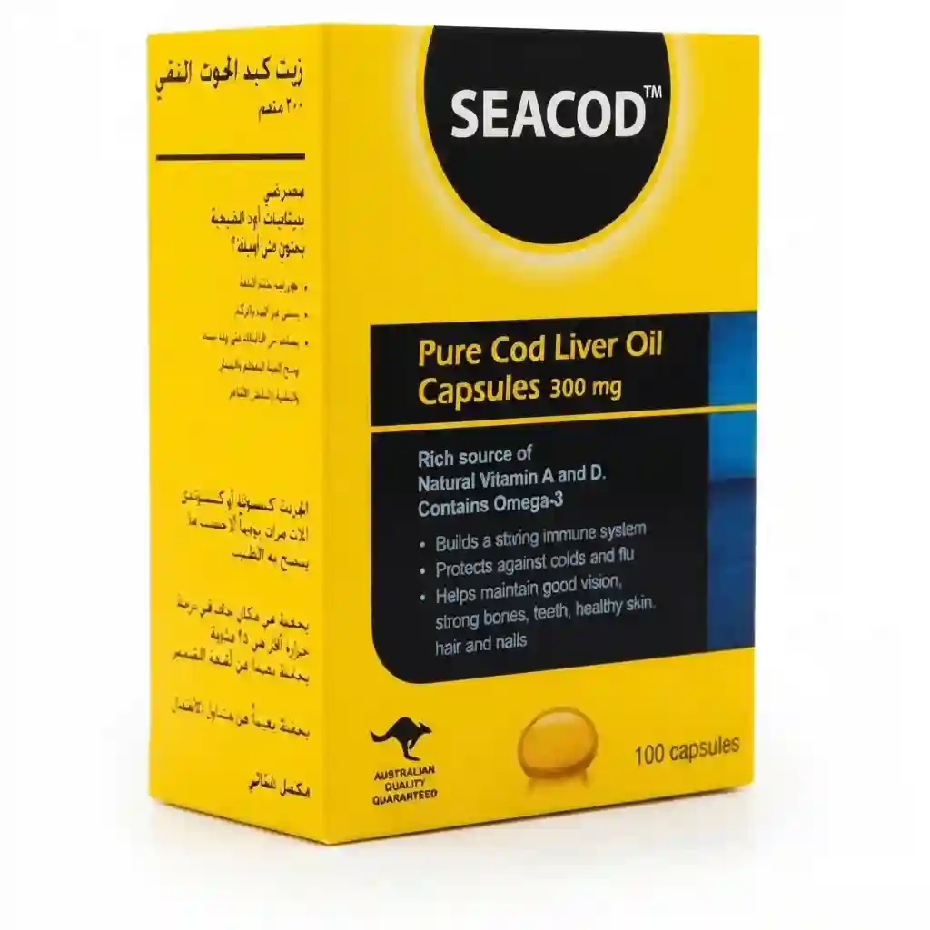 Seacod Pure Cod Liver Oil 300mg Capsules 100s