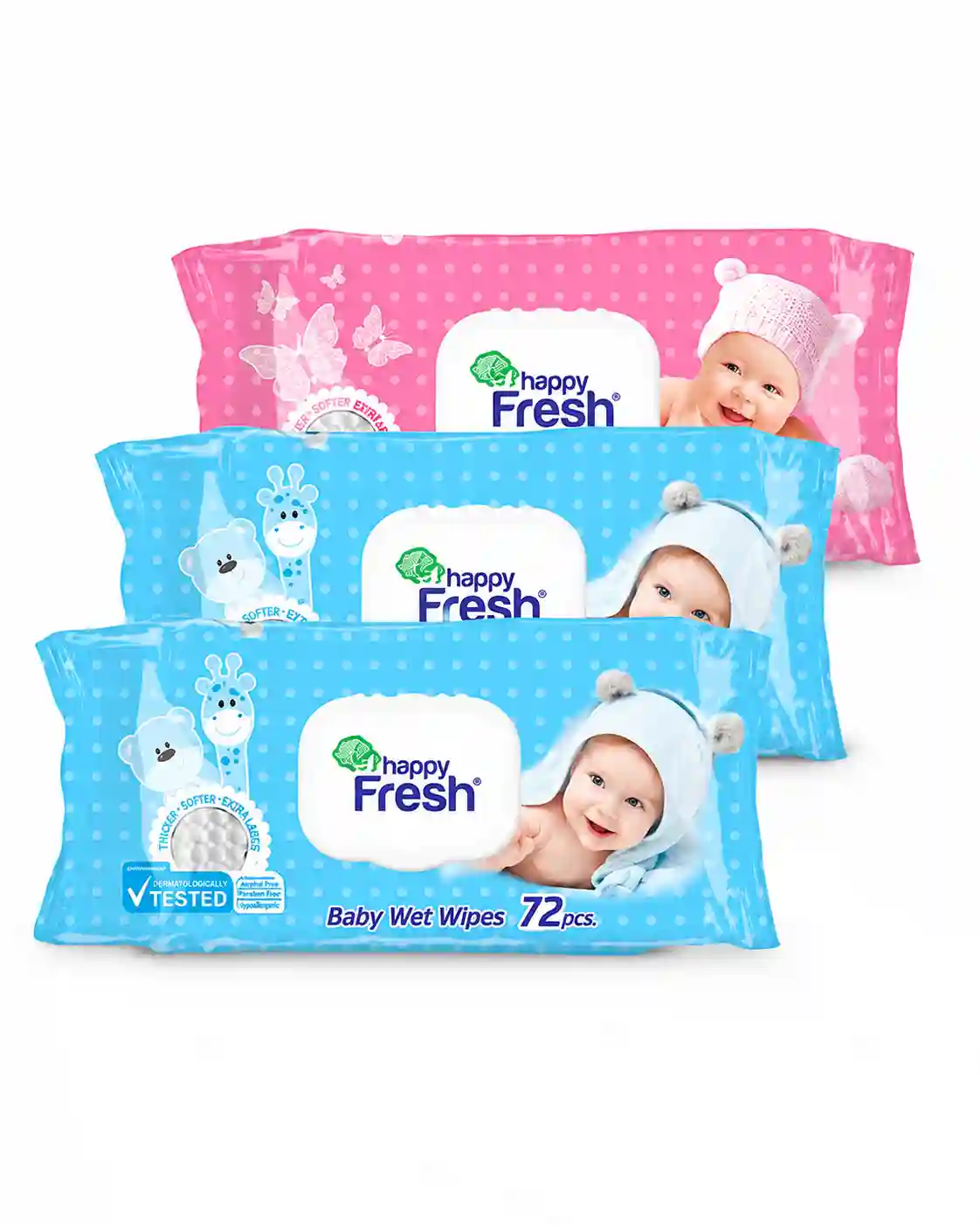 Happy Fresh Baby Wet Wipes 72s