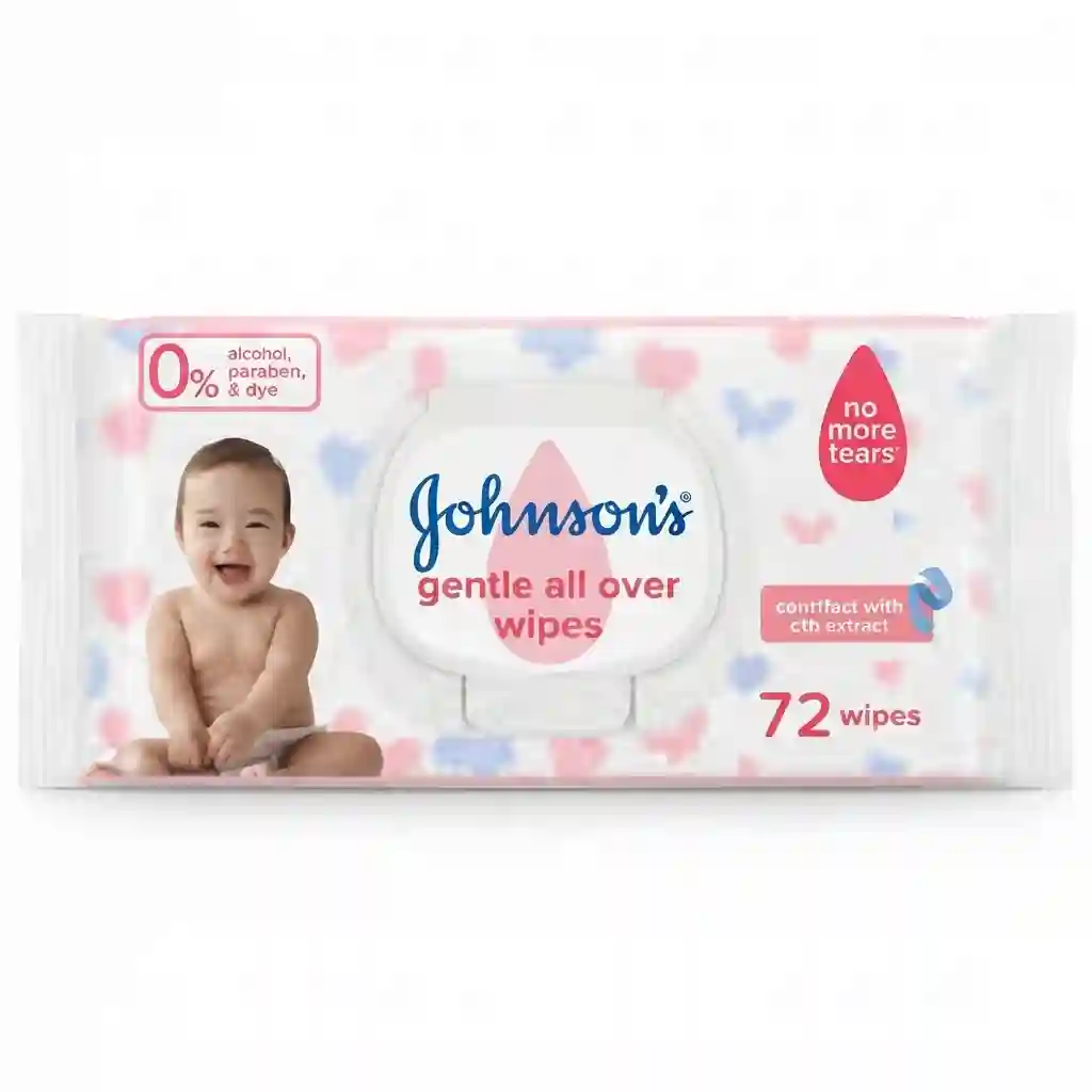 Johnsons Baby Gentle All Over Wipes 72s