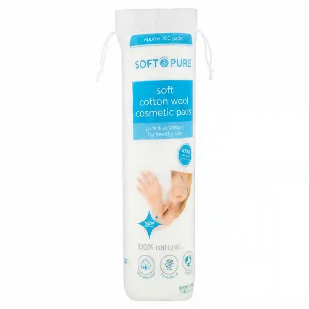 Soft & Pure Cotton Wool Cosmetic Pad 100s*2=200