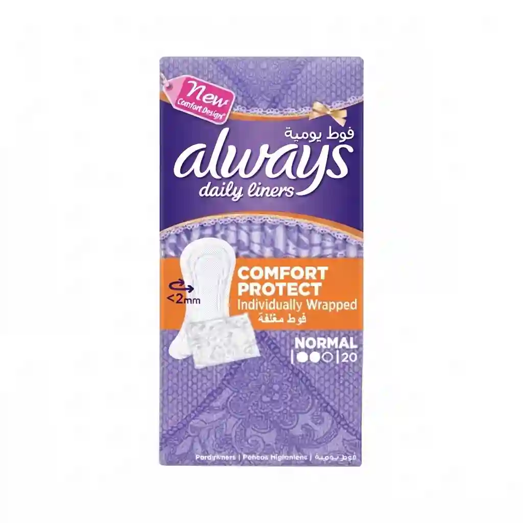 Always Liners Pamela Comf&prot Unscent F&w 20s