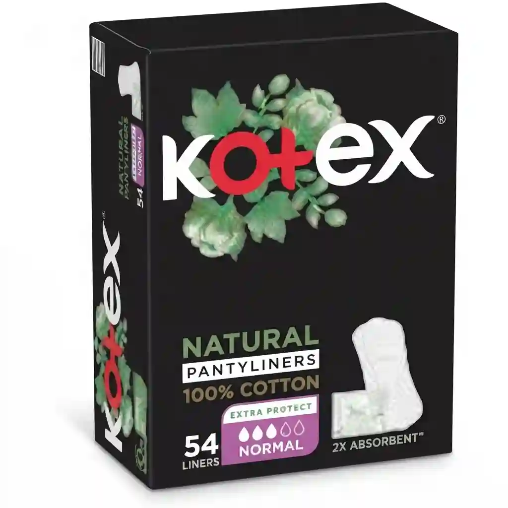 Kotex Natural Pantyliners Cotton Normal 54liners