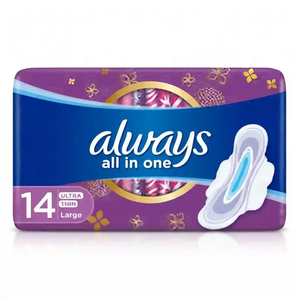 Always All In One Ultra Thin Large 14pcs W/Wings