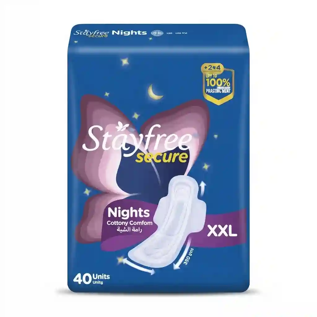 Stayfree Secure Nights Cottony Comfort Sanitary Pads Xxl 40pcs 320mm