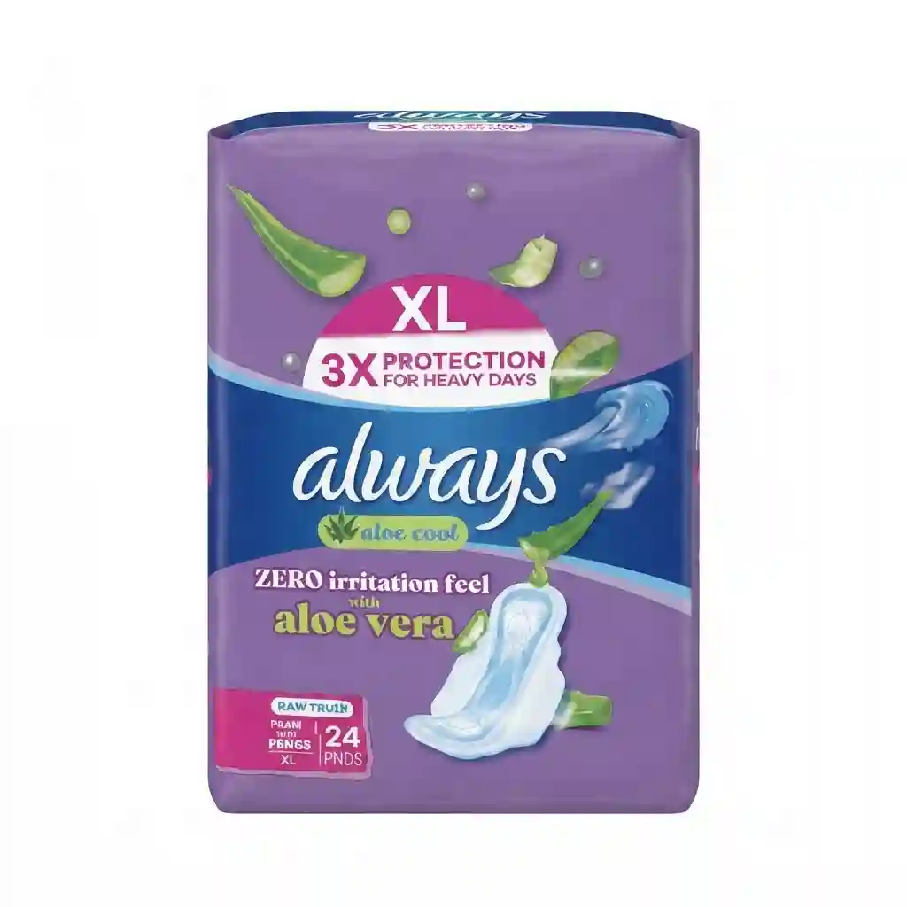 Always Aloe Cool Zero Irritation Feel 24 Pads Maxi Thick