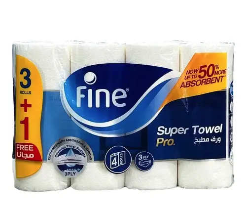 Fine Towel Household Fine Super Towel Pro 3 Ply X 60 Sheets X 2 Pcs