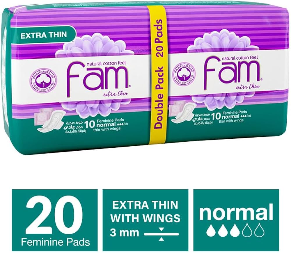Fam Extra Thin Normal Sanitary Pads, 20 Pads