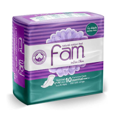 Fam Panty Liner Wings Regular Extra Thin, 10 PadS