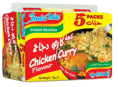 Indomie Chicken Curry Flavour Instant Noodles, 5x75g