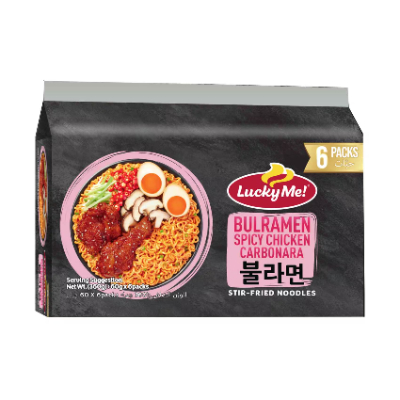 Lucky Me! Bulramen Spicy Chicken Carbonara, 6x60g