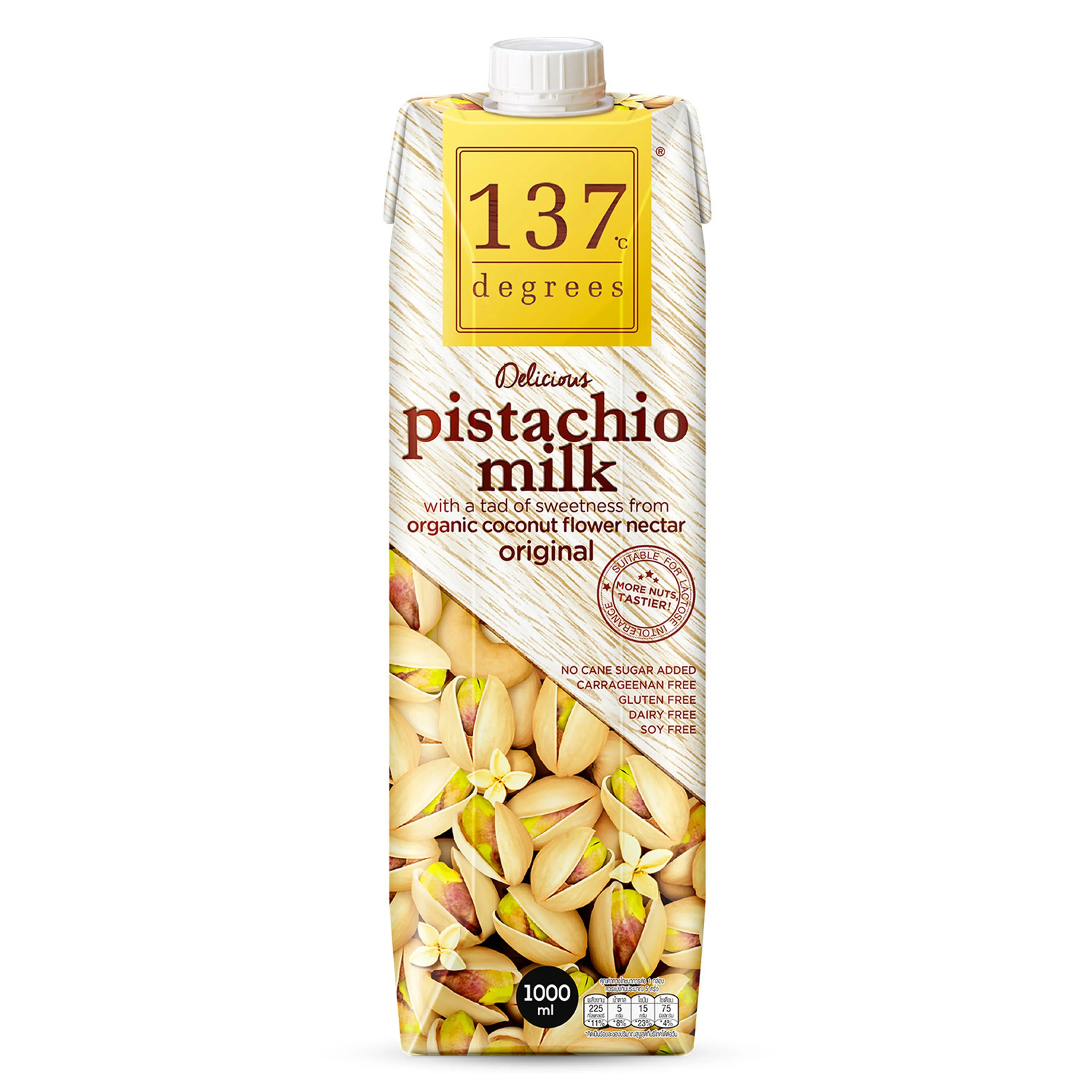 137 DEGREES ORIGINAL WITH ORGANIC COCONUT FLOWER NECTAR PISTACHIO MILK, 1L