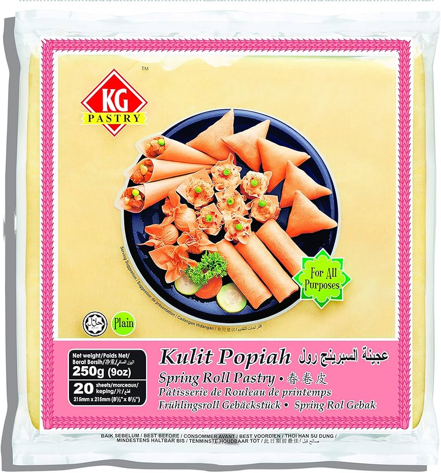 KG FROZEN SPRING ROLL PASTRY, 8.5"X8.5", 250G