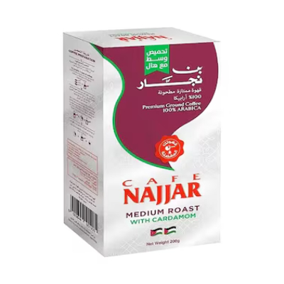 CAFE NAJJAR CLASSIC WITH CARDAMOM GROUND COFFEE, 200G