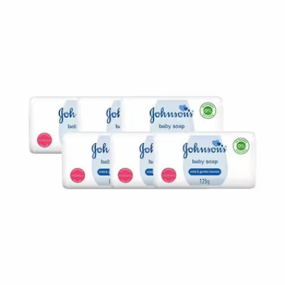 JOHNSON'S MILD & GENTLE CLEANSE BABY SOAP, 6X125G