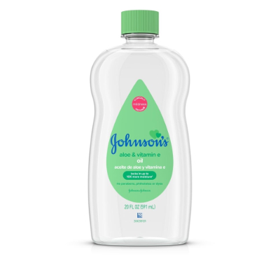 JOHNSON'S BABY OIL WITH ALOE VERA & VITAMIN E, 25ML