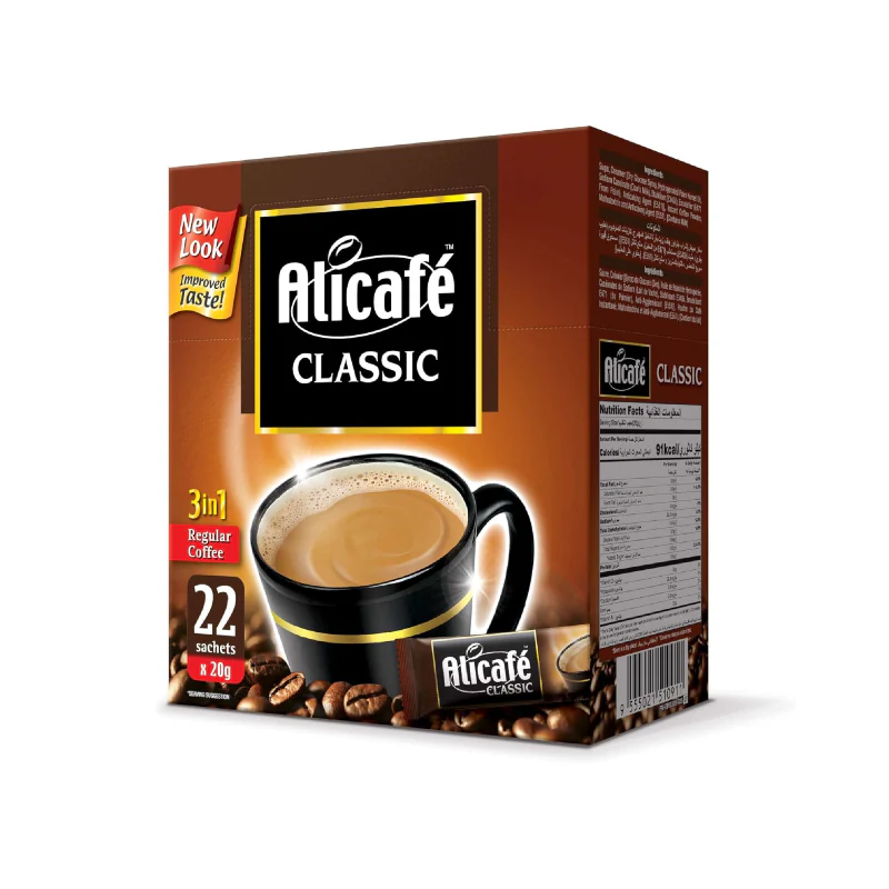 ALICAFE 3 IN 1 CLASSIC INSTANT COFFEE SACHETS, 20X22 SACHETS