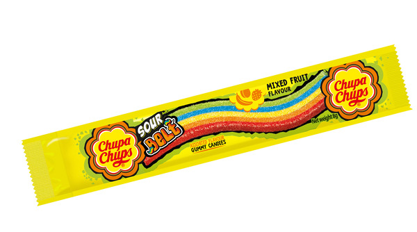 CHUPA CHUPS SOUR BELT MIXED FRUIT CANDY, 10.5G