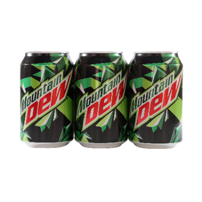 MOUNTAIN DEW SOFT DRINK CANS, 330ML