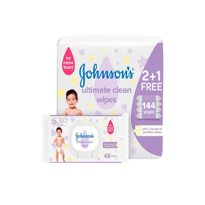 JOHNSON'S BABY ULTIMATE CLEAN WIPES 2+1 FREE