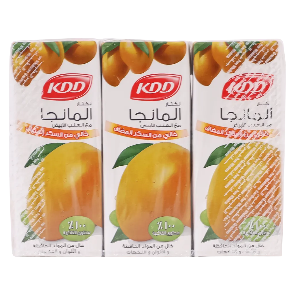 KDD MANGO 100% JUICE, NO ADDED SUGAR, 6X180ML
