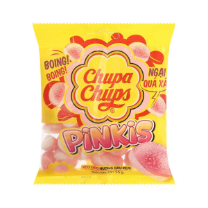 Chupa Chups Pinkis Strawberry Flavour Chewy Candy, 160gm