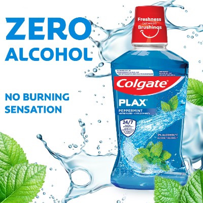 COLGATE PLAX PEPPERMINT BLUE MOUTHWASH, 250ML