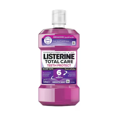 Listerine Smooth Mint Teeth Protect Total Care Mouthwash, 500ML