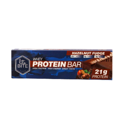 Lite Bite Hazelnut Fudge Whey Protein Bar, 70g