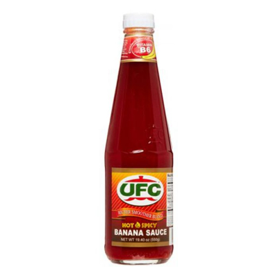 UFC Hot & Spicy Banana Sauce Glass Bottle, 550gm