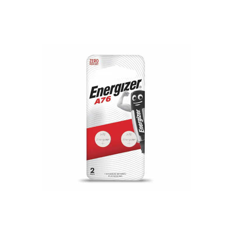 Energizer A76 Lr44 Alkaline Battery, 1.5 Volts, Pack of 2