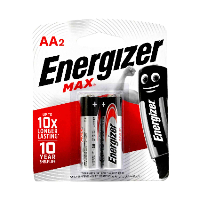 Energizer Max Aa Alkaline Battery, 2 Pieces