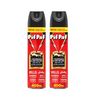 PIF PAF COCKROACH & ANT KILLER KILL AND PROTECT INSECT KILLER SPRAY WITH BEST EVER FORMULATION, 2X400ML