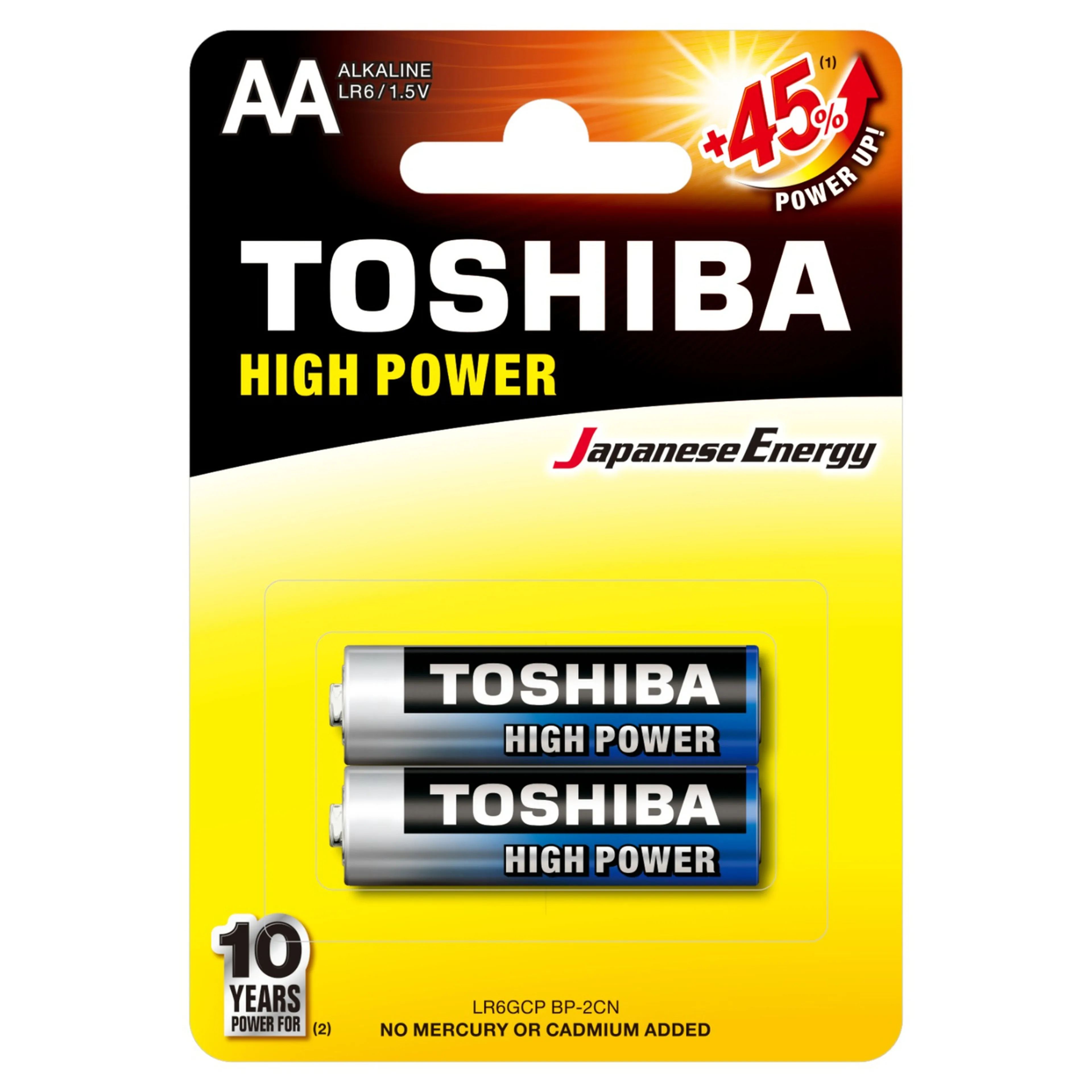 Toshiba High Power Aa Battery, 2 Pieces