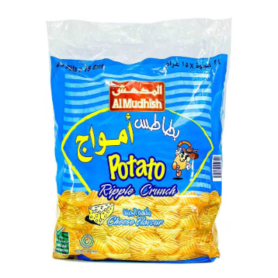Al Mudhish Potato Ripple Crunch Cheese Chips, 15gm