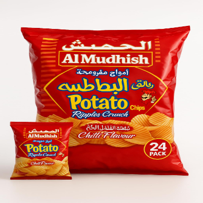 Al Mudhish Ripples Crunch Chilli Potato Chips, 75gm