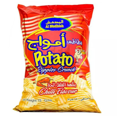 Al Mudish Ripples Crunch Chilli Flavour Potato Chips, 15gm