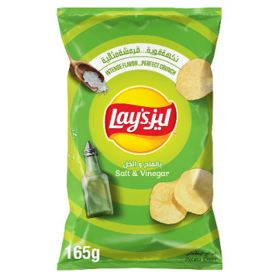 Lay's Salt & Vinegar Potato Chips, 165gm