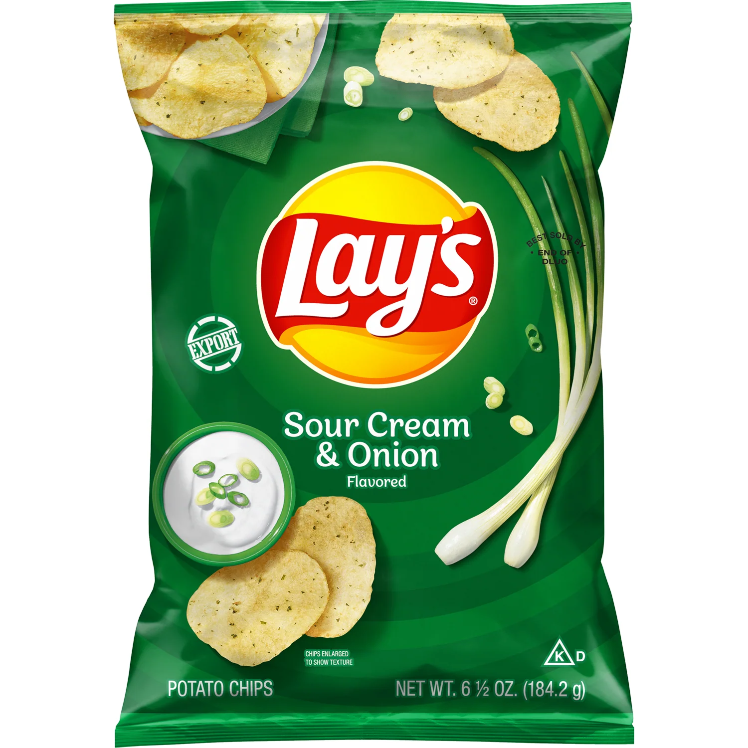 Lay's Sour Cream & Onion Potato Chips, 184.2gm