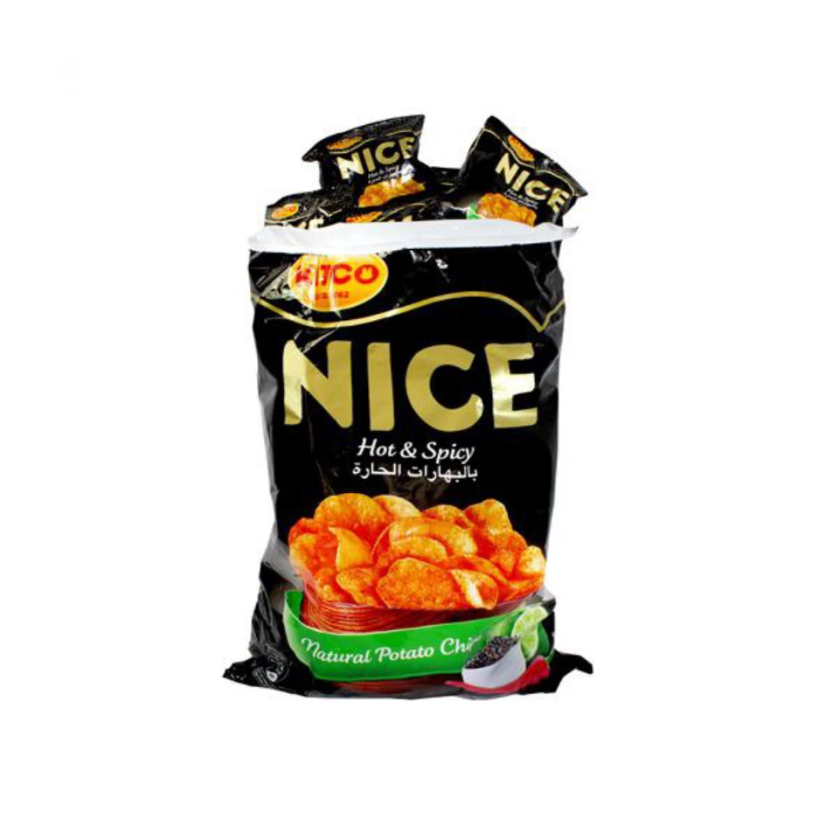 Nice Hot & Spicy Potato Chips Bag, 20x16gm