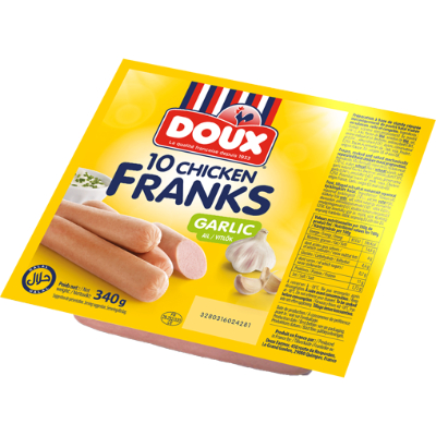 Doux Chicken Franks Garlic 400gm